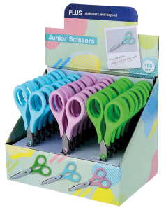 Plus Jnr.Schere 24 Stk sort,h.bl, rs, gn