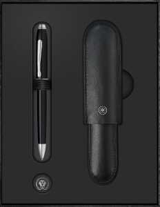 Cross Geschenkset Kugelschreiber Townsend Lackschwarz mit schw.Lederetui