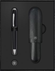 Cross Geschenkset Kugelschreiber Townsend Lackschwarz mit schw.Lederetui