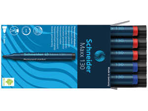 Schneider Permanent-Marker Maxx 130 10er Schachtel, schwarz rot blau