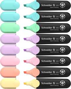 Schneider Textmarker Job Aktion 6+2 Karton-Etui 8 Stück pastell