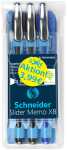 Schneider Kugelschreiber Slider MemoXB Aktion 3er Etui sortiert, 2xschwarz 1xblau