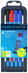 Schneider Kugelschreiber Slider Edge XB 4er Kartonetui, 3+1 Aktion