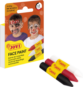 Jovi Schminkstifte 3er Schachtel, rot, weiß, schwarz