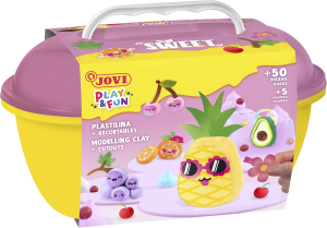Jovi Play&Fun Koffer Plastilina Kit - Früchte pastellfarben