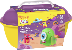 Jovi Play&Fun Koffer Plastilina Kit - Aliens neon