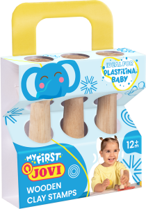 Jovi PLASTILINA BABY Schachtel mit 3 Holzstempeln sortiert