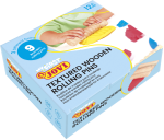 Jovi PLASTILINA BABY Box mit 9 Holz-Knetrollenstempel