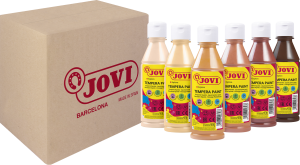 Jovi Flüssige Plakatfarbe Box 6 Flaschen a 250ml sort. Multicultural Farben