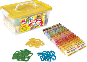 Jovi PLASTILINA Knetmasse Schulbox farbig sortiert, Ausstechformen