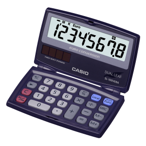 Casio Taschenrechner SL-100 VERA 8 Stellen, Solar/Batterie/ klappbar