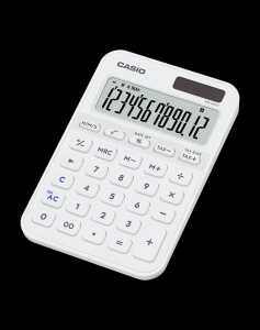 Casio Tischrechner anzeigend MS-20 YC WE weiß, 12 Stellen, Solar/Batterie