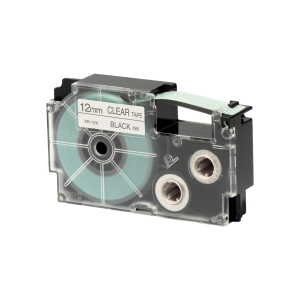 Casio Schriftband XR-12 X 12mm, Schwarz auf Transparent
