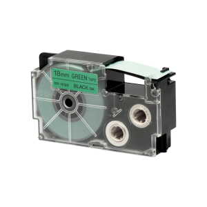 Casio Schriftband XR-18 GN 18mm, Schwarz auf Grün