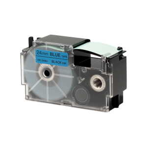 Casio Schriftband XR-24 BU 24mm, Schwarz auf Blau