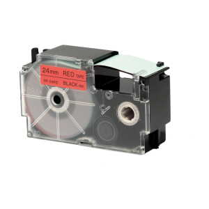 Casio Schriftband XR-24 RD 24mm, Schwarz auf Rot