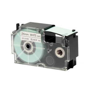 Casio Schriftband XR-24 WE 24mm, Schwarz auf Weiß