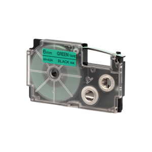 Casio Schriftband XR-6 GN 6mm, Schwarz auf Grün