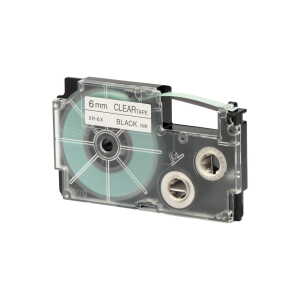 Casio Schriftband XR-6 X 6mm, Schwarz auf Transparent