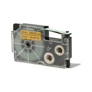 Casio Schriftband XR-9 GD 9mm, Schwarz auf Gold