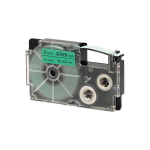 Casio Schriftband XR-9 GN 9mm, Schwarz auf Grün