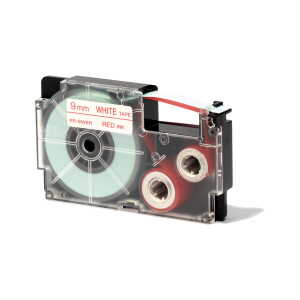 Casio Schriftband XR-9 WER 9mm, Rot auf Weiß