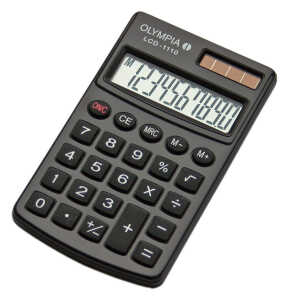 Olympia Taschenrechner LCD 1110 BK Schwarz, 10 Stellen, Solar/Batterie