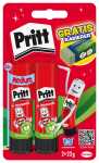 Klebestift Pritt 2x22g + Radierer