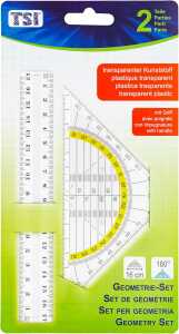 Geoset: Geodreieck 16 cm mit Griff + Lineal 17 cm