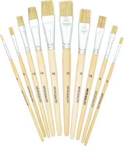 Borstenpinselset 10er Gr 2,4,6,8,10,12,14,16,18,20