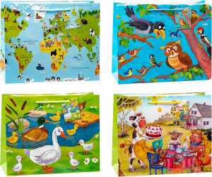 Geschenktüte Shopper 26x32x13,5 cm FRÖHLICHE TIERE