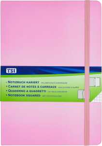 Notizbuch A5 kariert, 96 Blatt, pink