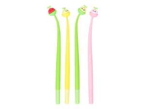 Kugelschreiber - Lustiger Gelschreiber "Frucht" Swing-Design, 4-fach sortiert