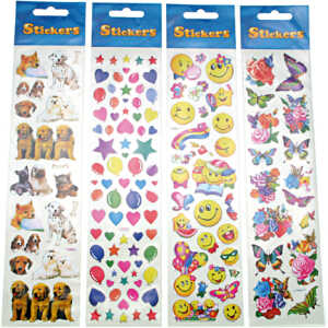 Sticker 24er Karte 25x6cm, mit Silberrand, sortiert