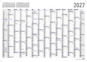ADINA 2027 Wandkalender A2 60x42cm Großer Jahresplaner mit 14 Monaten