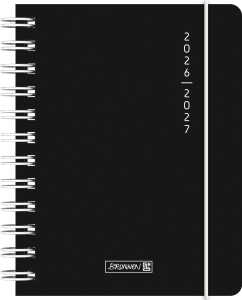 2027 BRUNNEN Schülerkal. A6 PP 1S/1T PlainBlack