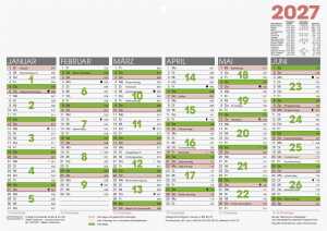 2027 BRUNNEN Tafelkalender A4 Arbeitstage