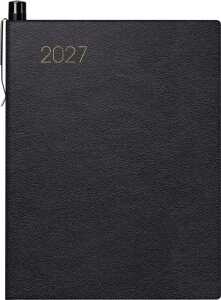 2027 BRUNNEN Taschenkalender7x10cm sw 2S/1WLeder