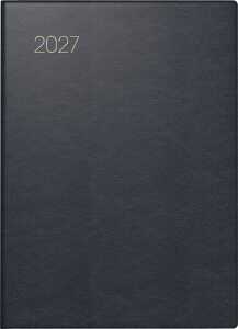 2027 BRUNNEN Taschenkalender 10x14cm Leder sw