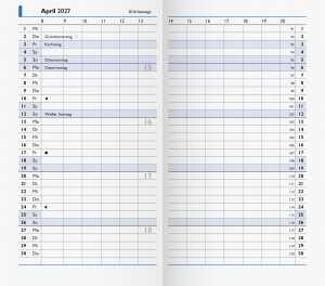 2027 BRUNNEN Taschenkalender 9x15cm2S/1M Einlage