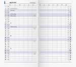 2027 BRUNNEN Taschenkalender 9x15cm2S/1M Einlage