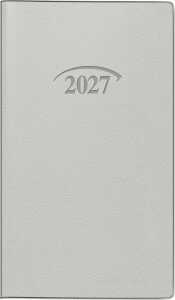 2027 BRUNNEN Taschenkalender9x15cm silber 2S/1M