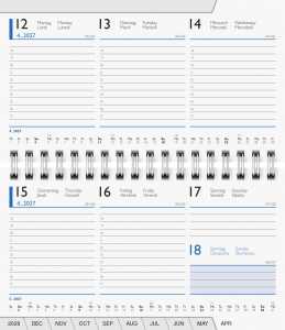 2027 BRUNNEN Taschenkalender 15x9cm 2S/1W Einlag