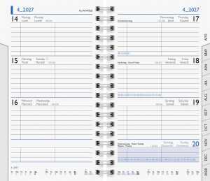 2027 BRUNNEN Taschenkalender9x15cm 2S/1W Einlage