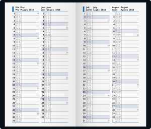 2027 BRUNNEN Taschenkalender 9x15cm d.bl 2S/1W