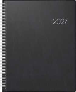 2027 BRUNNEN Buchkalender 21x26cm sw 2S/1W Folie