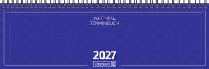 2027 BRUNNEN Querterminbuch33x10cm blau 2S/1W