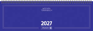 2027 BRUNNEN Querterminbuch 42x14cm 2S/1W bl