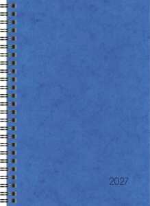2027 BRUNNEN Buchkalender A5 blau 2S/1W WireO