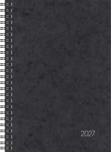 2027 BRUNNEN Buchkalender A5 schwarz 2S/1W WireO